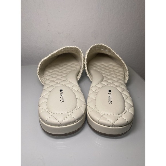 BIRDIES The Swan Mules Shoes Woven Faux Leather Pointed Toe White Slip On Sz 10 - Picture 5 of 16